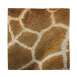 Brown Giraffe Print Silk Bandana