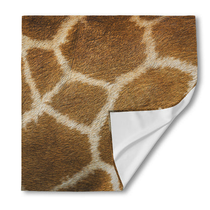 Brown Giraffe Print Silk Bandana
