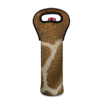 Brown Giraffe Print Single Neoprene Wine Tote