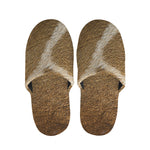 Brown Giraffe Print Slippers