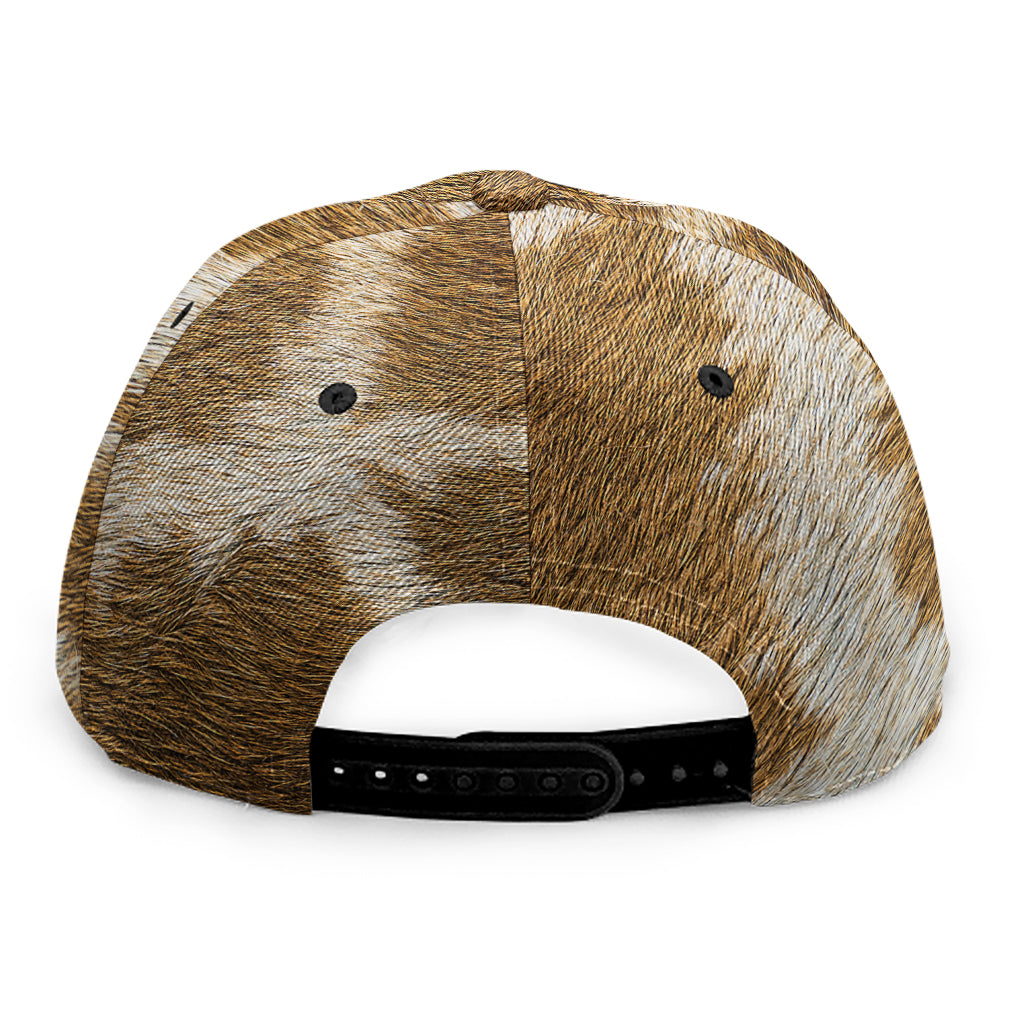 Brown Giraffe Print Snapback Cap