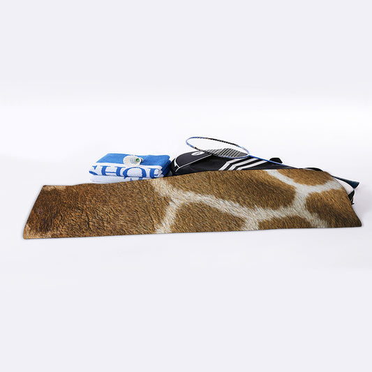 Brown Giraffe Print Sports Towel