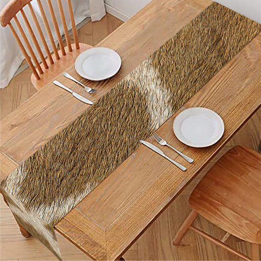 Brown Giraffe Print Table Runner
