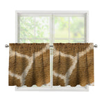 Brown Giraffe Print Tier Curtains