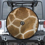 Brown Giraffe Print Tire Cover With Camera Hole