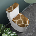 Brown Giraffe Print Toilet Lid And Tank Cover Set