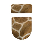 Brown Giraffe Print Toilet Lid And Tank Cover Set