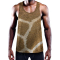 Brown Giraffe Print Men's Workout Tank Top