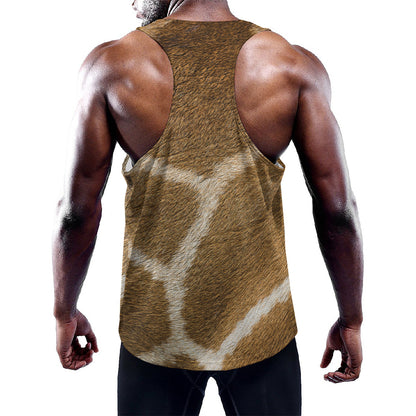Brown Giraffe Print Training Tank Top