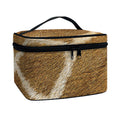 Brown Giraffe Print Travel Makeup Bag