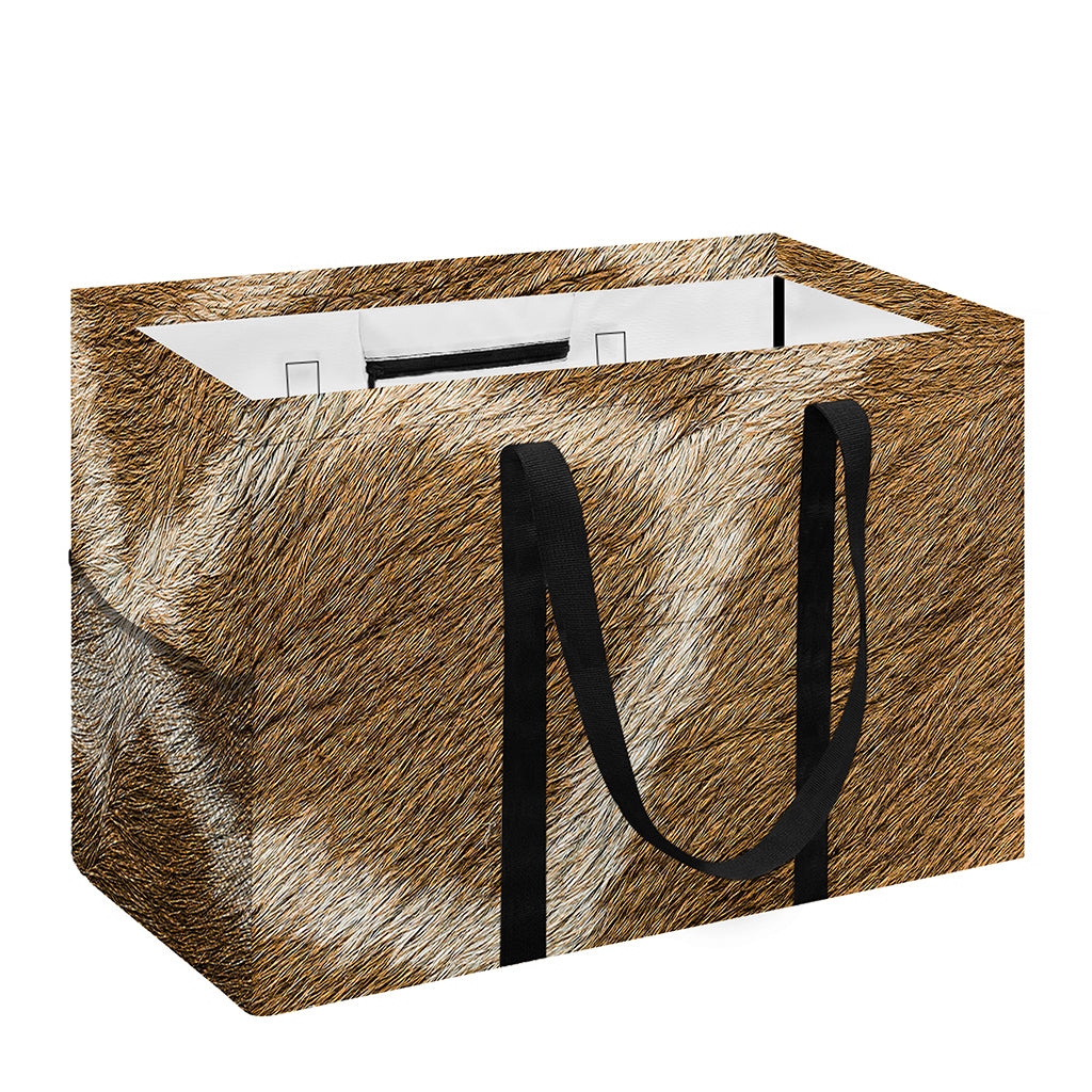 Brown Giraffe Print Utility Tote Bag