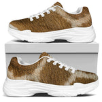 Brown Giraffe Print White Chunky Shoes