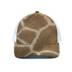 Brown Giraffe Print White Mesh Trucker Cap