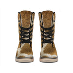 Brown Giraffe Print Winter Boots