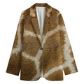 Brown Giraffe Print Women's Cotton Blazer