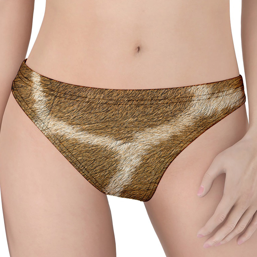 Brown Giraffe Print Women's Thong