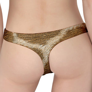 Brown Giraffe Print Women's Thong