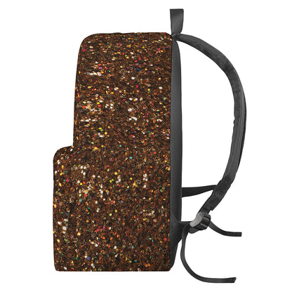 Brown Glitter Artwork Print (NOT Real Glitter) Backpack
