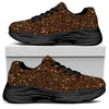 Brown Glitter Artwork Print (NOT Real Glitter) Black Chunky Shoes