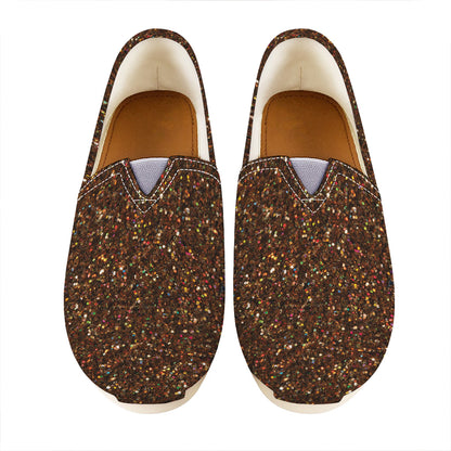 Brown Glitter Artwork Print (NOT Real Glitter) Casual Shoes