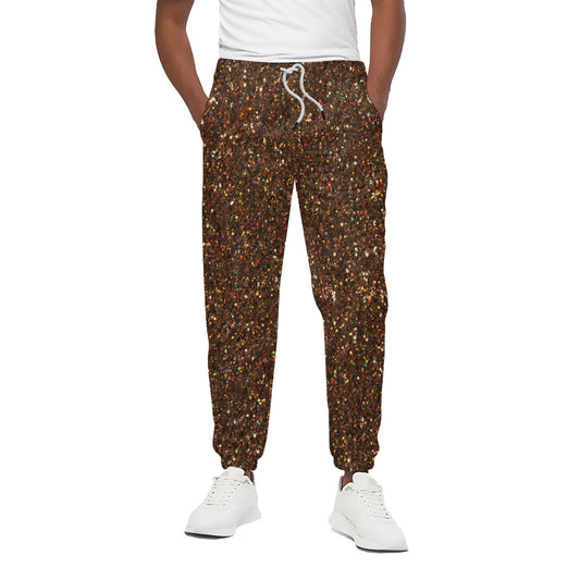 Brown Glitter Artwork Print (NOT Real Glitter) Cotton Pants