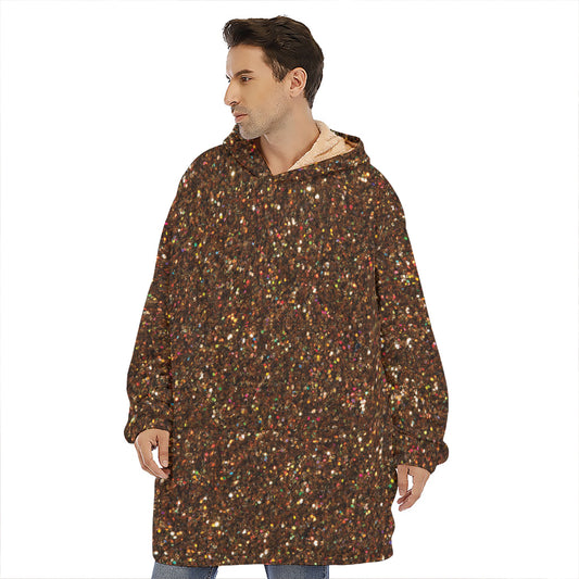 Brown Glitter Artwork Print (NOT Real Glitter) Hoodie Blanket
