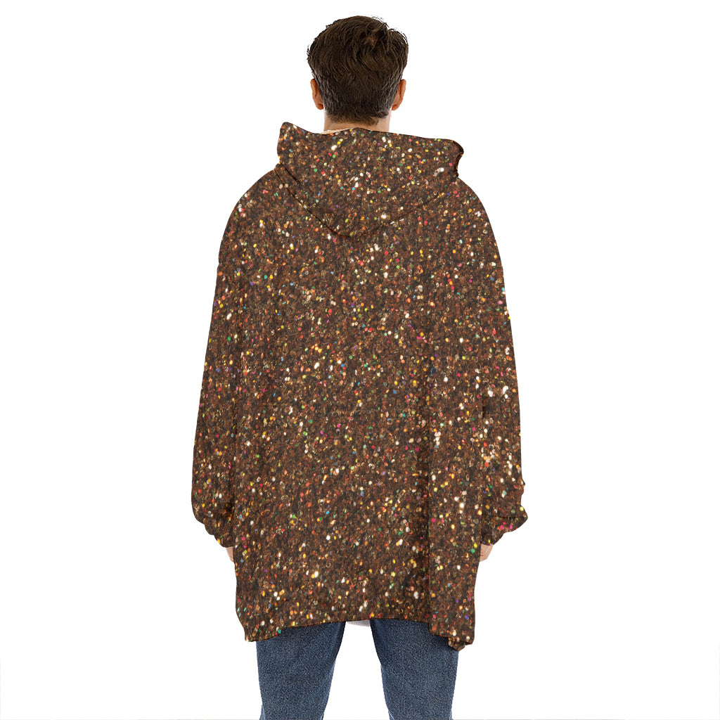 Brown Glitter Artwork Print (NOT Real Glitter) Hoodie Blanket