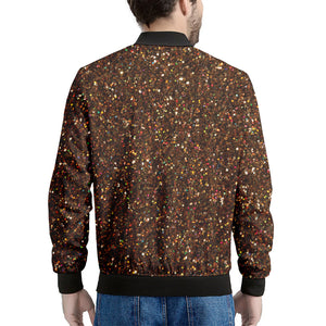 Brown Glitter Artwork Print (NOT Real Glitter) Men's Bomber Jacket