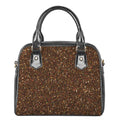 Brown (NOT Real) Glitter Print Shoulder Handbag