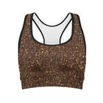 Brown Glitter Artwork Print (NOT Real Glitter) Women's Sports Bra