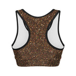Brown Glitter Artwork Print (NOT Real Glitter) Women's Sports Bra