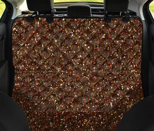 Brown (NOT Real) Glitter Print Pet Car Back Seat Cover