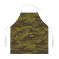 Brown Green Camouflage Print Adjustable Apron