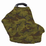 Brown Green Camouflage Print Baby Seat Cover