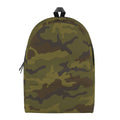 Brown Green Camouflage Print School Backpack
