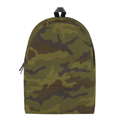 Brown Green Camouflage Print Backpack