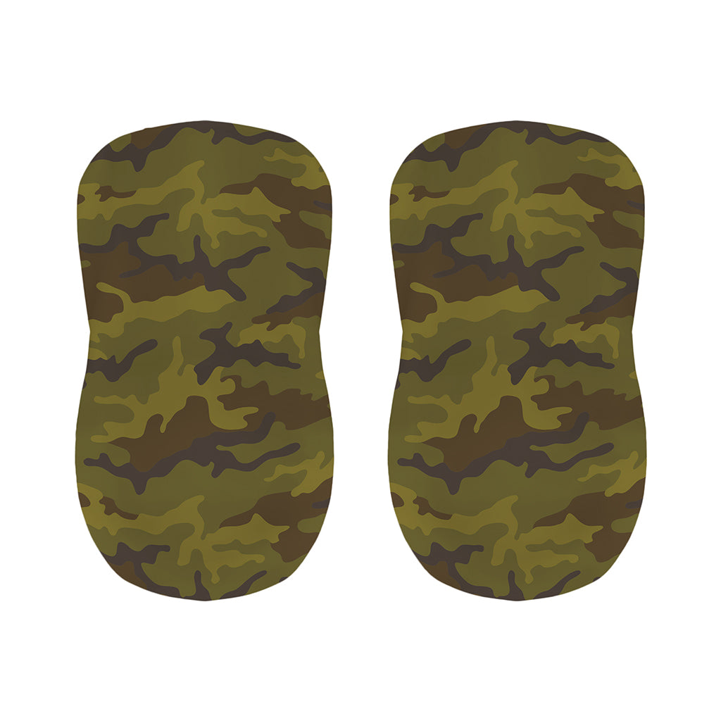 Brown Green Camouflage Print Bar Stool Covers