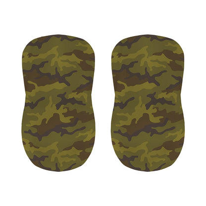 Brown Green Camouflage Print Bar Stool Covers