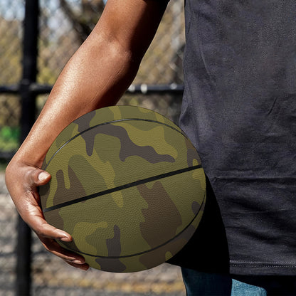 Brown Green Camouflage Print Basketball