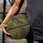 Brown Green Camouflage Print Basketball