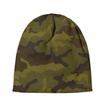 Brown Green Camouflage Print Beanie