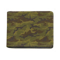Brown Green Camouflage Print Bifold Wallet