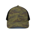 Brown Green Camouflage Print Black Mesh Trucker Hat