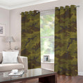 Brown Green Camouflage Print Dimout Grommet Curtains