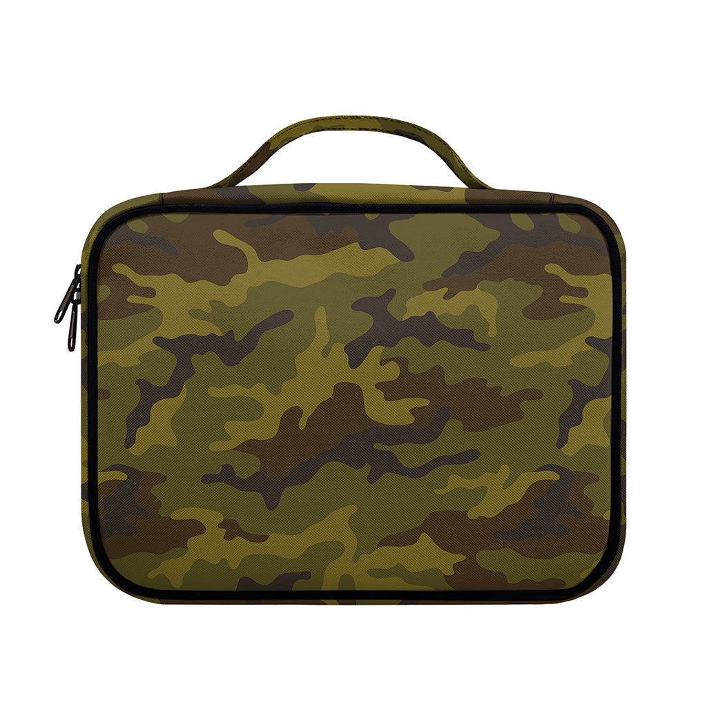 Brown Green Camouflage Print Briefcase Bible Bag