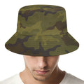 Brown Green Camouflage Print Bucket Hat