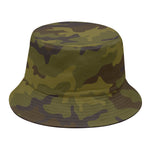 Brown Green Camouflage Print Bucket Hat