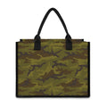 Brown Green Camouflage Print Canvas Tote Bag