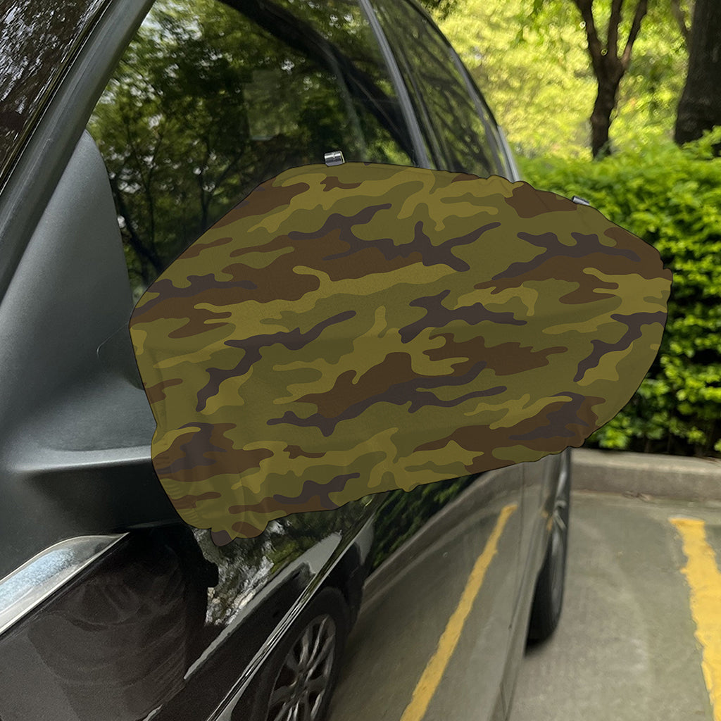 Brown Green Camouflage Print Car Side Mirror Covers