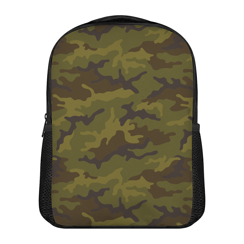 Brown Green Camouflage Print Casual Backpack